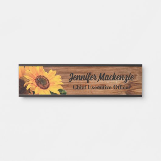 Moderne naamplaat houtnerf rustieke deur bord (Voorkant)