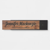 Moderne naamplaat houtnerf rustieke deur bord (Voorkant)