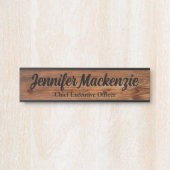 Moderne naamplaat houtnerf rustieke deur bord (Voorkant)