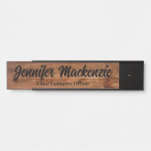 Moderne naamplaat houtnerf rustieke deur bord (Voorkant)