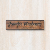 Moderne naamplaat houtnerf rustieke deur bord (Voorkant)