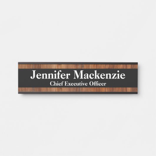 Moderne naamplaat houtnerf rustieke deur bord (Voorkant)