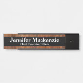 Moderne naamplaat houtnerf rustieke deur bord (Voorkant)