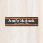 Moderne naamplaat houtnerf rustieke deur bord (Voorkant)