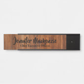 Moderne naamplaat houtnerf rustieke deur bord (Voorkant)