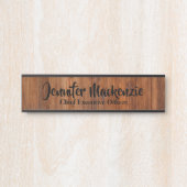 Moderne naamplaat houtnerf rustieke deur bord (Voorkant)