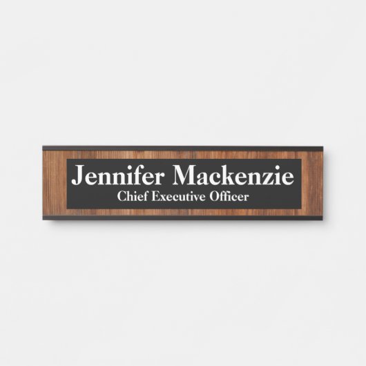 Moderne naamplaat houtnerf rustieke deur bord (Voorkant)