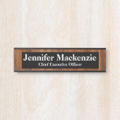 Moderne naamplaat houtnerf rustieke deur bord (Voorkant)