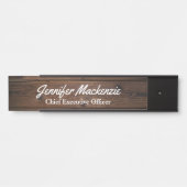 Moderne naamplaat houtnerf rustieke deur bord (Voorkant)