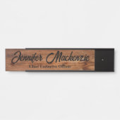 Moderne naamplaat houtnerf rustieke deur bord (Voorkant)