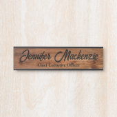 Moderne naamplaat houtnerf rustieke deur bord (Voorkant)