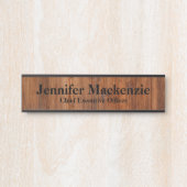 Moderne naamplaat houtnerf rustieke deur bord (Voorkant)