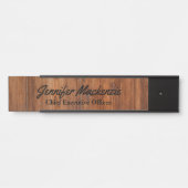Moderne naamplaat houtnerf rustieke deur bord (Voorkant)
