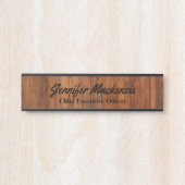 Moderne naamplaat houtnerf rustieke deur bord (Voorkant)