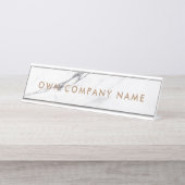 Moderne naamplaat voor thuis kantoor Wit Marmeren  (Voorkant)