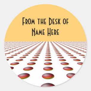 Moderne naamplaatje/bureaubladlabel ontwerp ronde sticker
