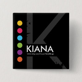 Moderne naamtag vierkante button 5,1 cm