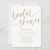 Moderne Nabootsing Gouden Typografie Bruidsdouche Kaart (Voorkant)