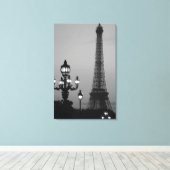 Moderne Nacht in Parijs Stretched Canvas Print (Insitu (Houten vloer))