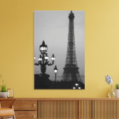 Moderne Nacht in Parijs Stretched Canvas Print (Insitu (Woonkamer))