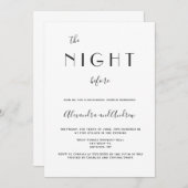 Moderne nacht Vóór het repetitief diner uitnodigin Kaart (Voorkant / Achterkant)