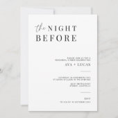 Moderne nacht voor repetitie avondeten kaart (Voorkant)