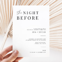 Moderne nacht voor repetitie avondeten kaart