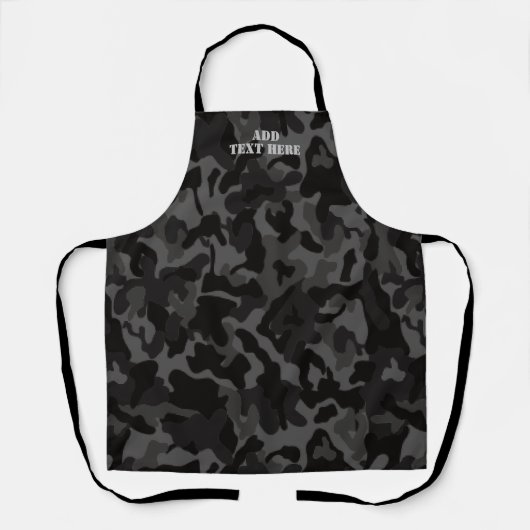 Moderne nachtzwarte Camouflage Camopatroon Schort (Voorkant)