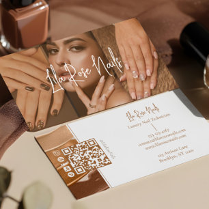 Moderne nagel manicure technicus foto collage visitekaartje