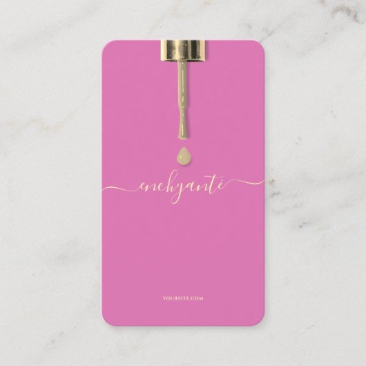 MODERNE NAGELLAK NAGELSCHOONHEID SALON ROZE VISITEKAARTJE (Voorkant)