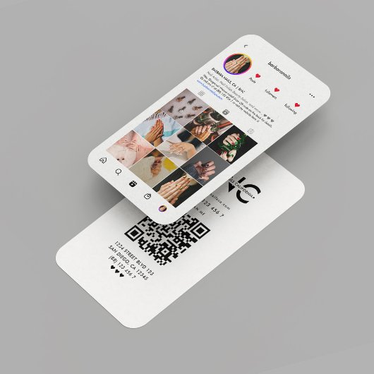 Moderne nagels salon nail artiest Instagram raster Visitekaartje