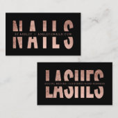 Moderne nagels snijden roos goud zwart uit visitekaartje (Voorkant / Achterkant)