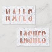 Moderne nagels snijden roos gouden marmer uit visitekaartje (Voorkant / Achterkant)