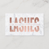 Moderne nagels snijden roos gouden marmer uit visitekaartje (Achterkant)