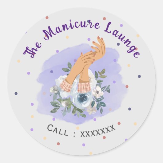 Moderne nagels zakelijk script typografie sticker (Voorkant)