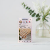 Moderne nagelsalon instagram Qr Code holografisch Visitekaartje (Staand voorkant)