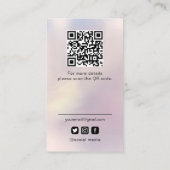 Moderne nagelsalon instagram Qr Code holografisch Visitekaartje (Achterkant)