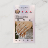Moderne nagelsalon instagram Qr Code holografisch Visitekaartje (Voorkant)