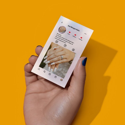 Moderne nagelsalon instagram Qr Code holografisch Visitekaartje