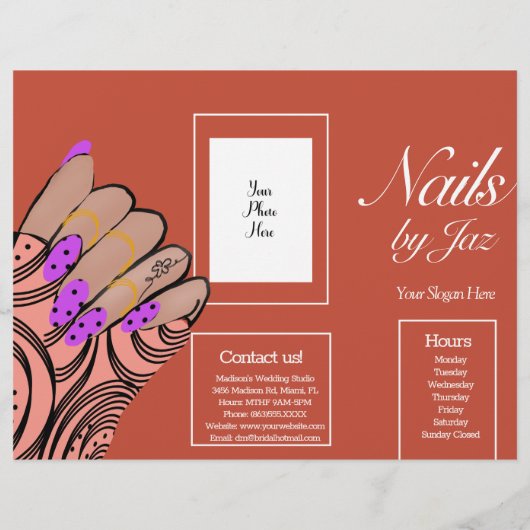 Moderne nagelservicesessie brochure flyer (Achterkant)