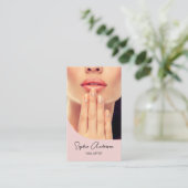 Moderne Nagelstylist Roze Visitekaartje (Staand voorkant)