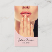 Moderne Nagelstylist Roze Visitekaartje (Voorkant)