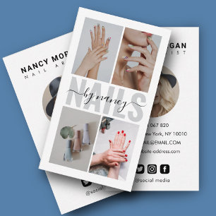 Moderne nagelstylist typografie foto collage visitekaartje