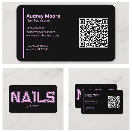 Moderne nageltechnici Sjablonen Visitekaartje