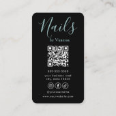 Moderne nageltechnicus QR-code nagelkunst salon Visitekaartje (Achterkant)