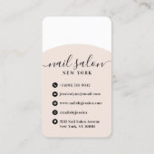 Moderne nageltechnicus stijlvol script schoonheids visitekaartje (Achterkant)