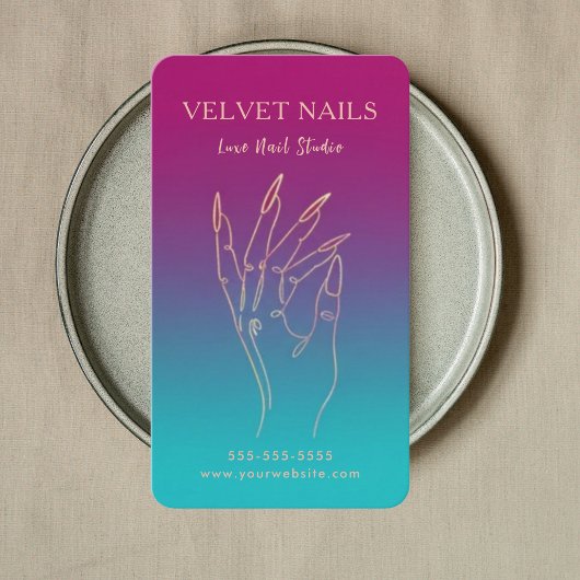 Moderne nageltechniek QR-code stijlvolle manicure  Visitekaartje