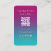 Moderne nageltechniek QR-code stijlvolle manicure  Visitekaartje (Achterkant)