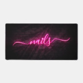 Moderne Nail Art Nail Artist Manicure Neon Roze Bureaumat (Voorkant)