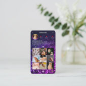 Moderne Nail Artiest Instagram Paarse Roze Glitter Visitekaartje (Staand voorkant)